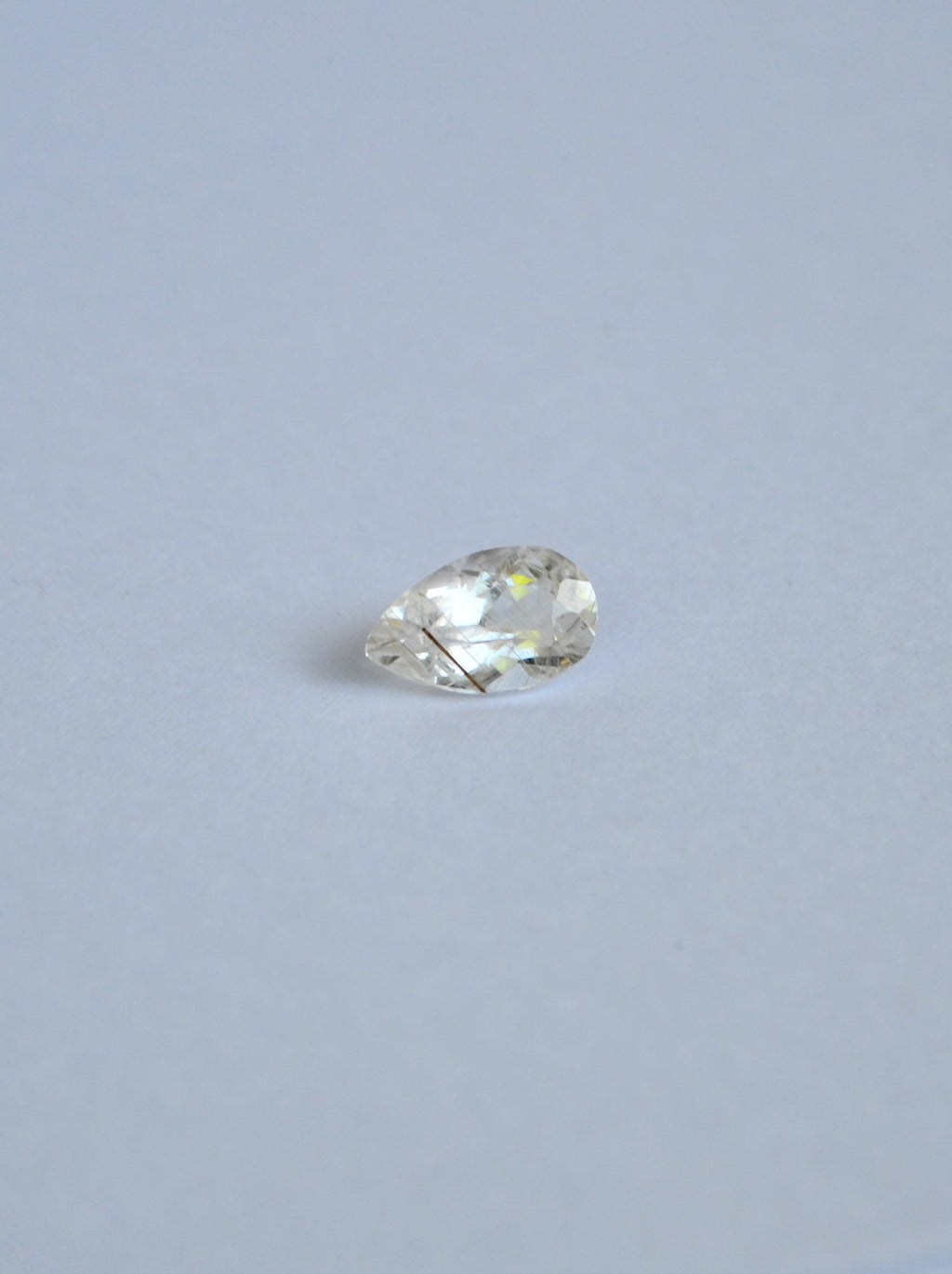 Golden rutilated white topaz loose pear shape stone