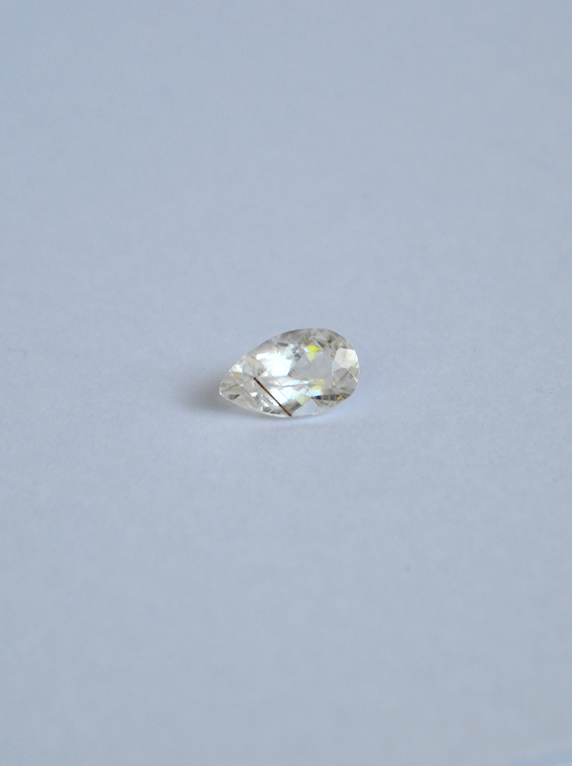 Golden rutilated white topaz loose pear shape stone