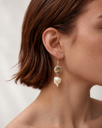 Odd Kin Earrings: Agate + Pearl