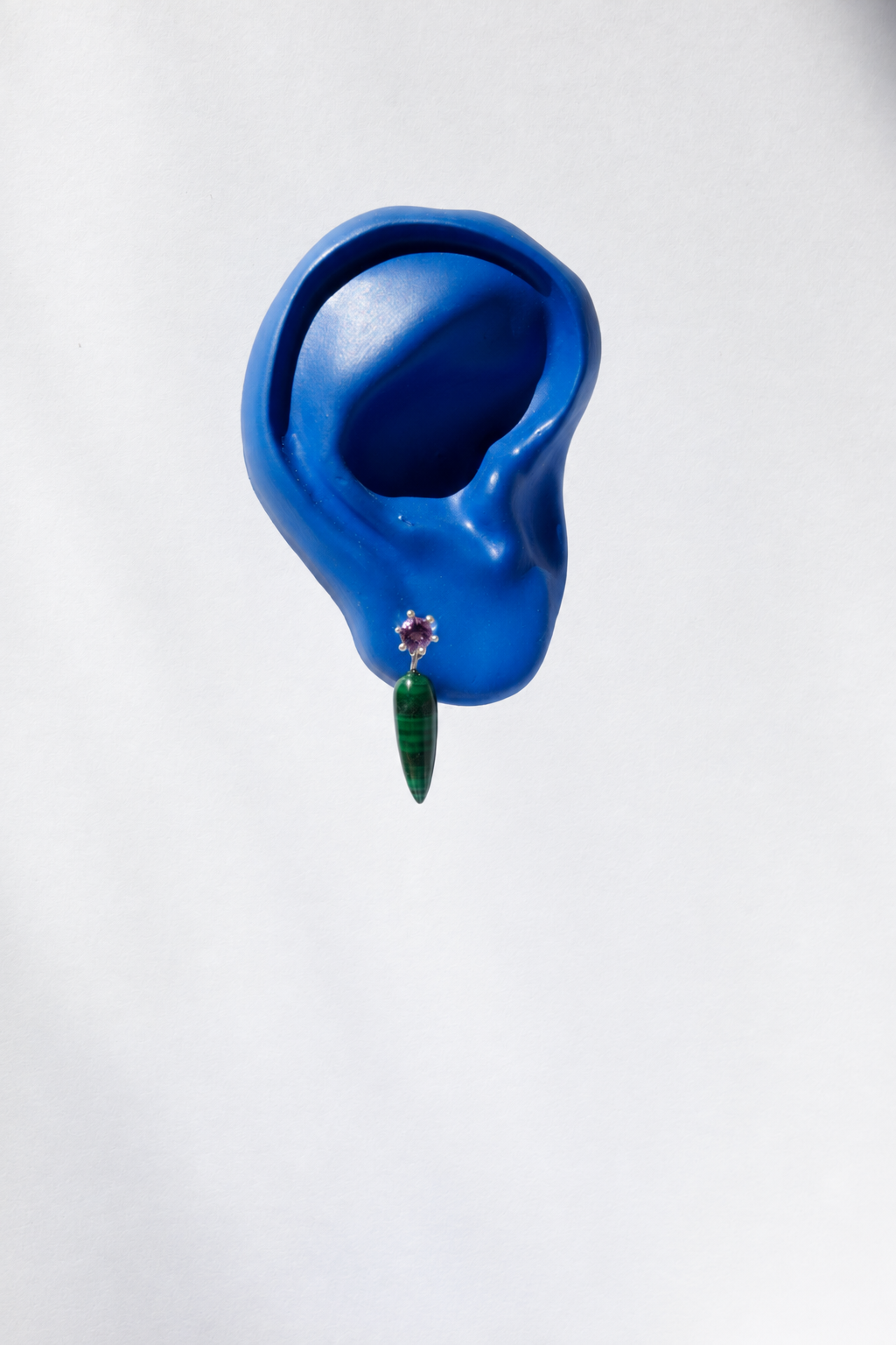 Strange Company Drop Earrings: Malachite + Amethyst