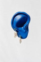 Strange Company Drop Earrings: Pearl + Topaz