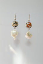 Odd Kin Earrings: Agate + Pearl