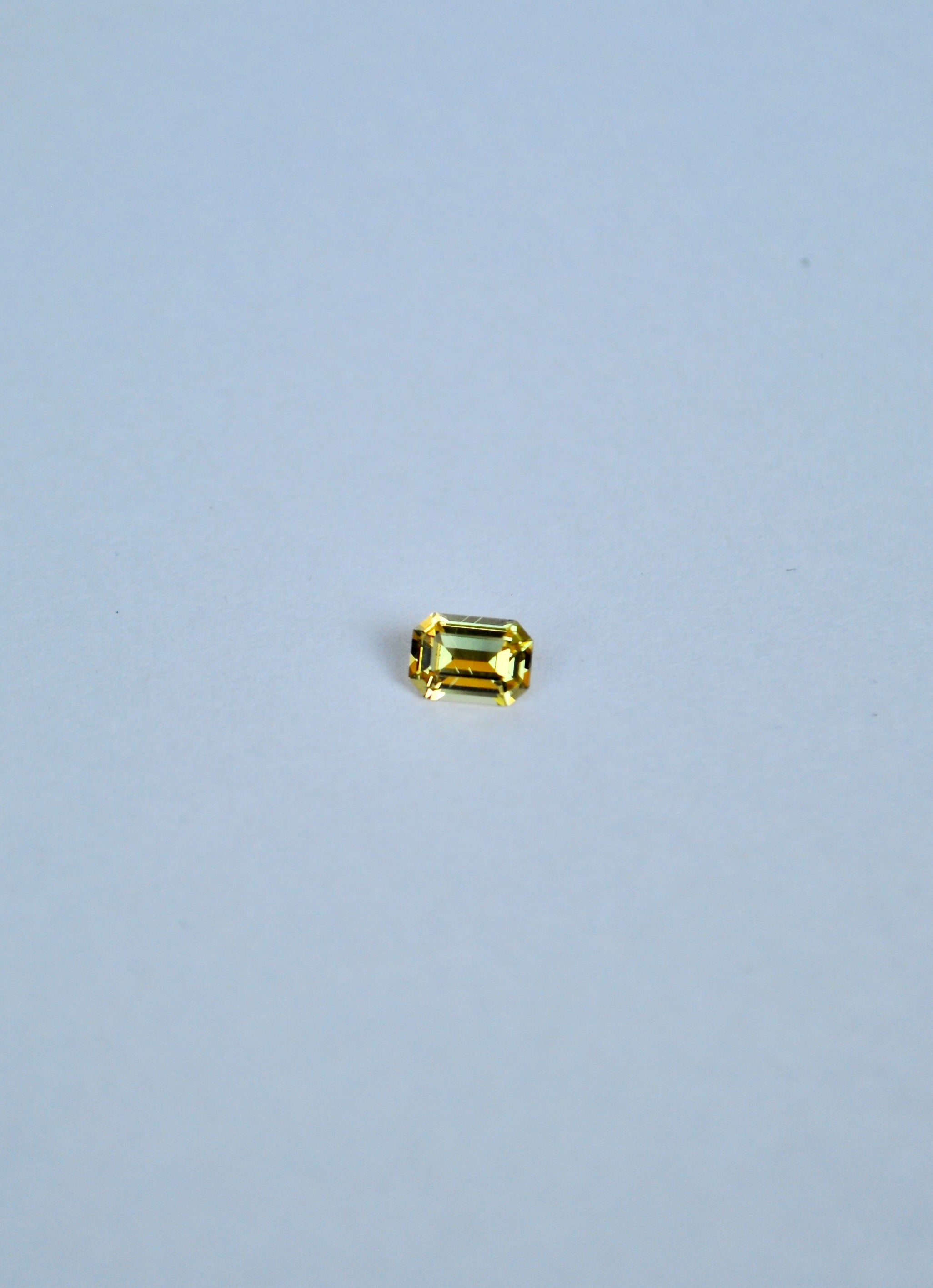 Loose yellow emerald cut Australian sapphire