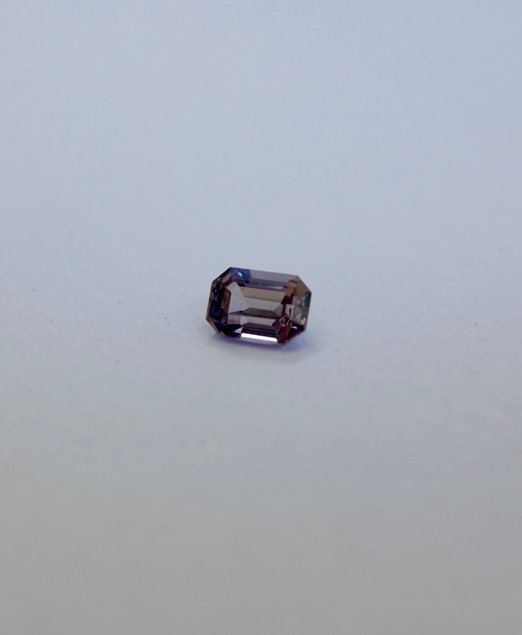 A loose purple emerald cut Spinel