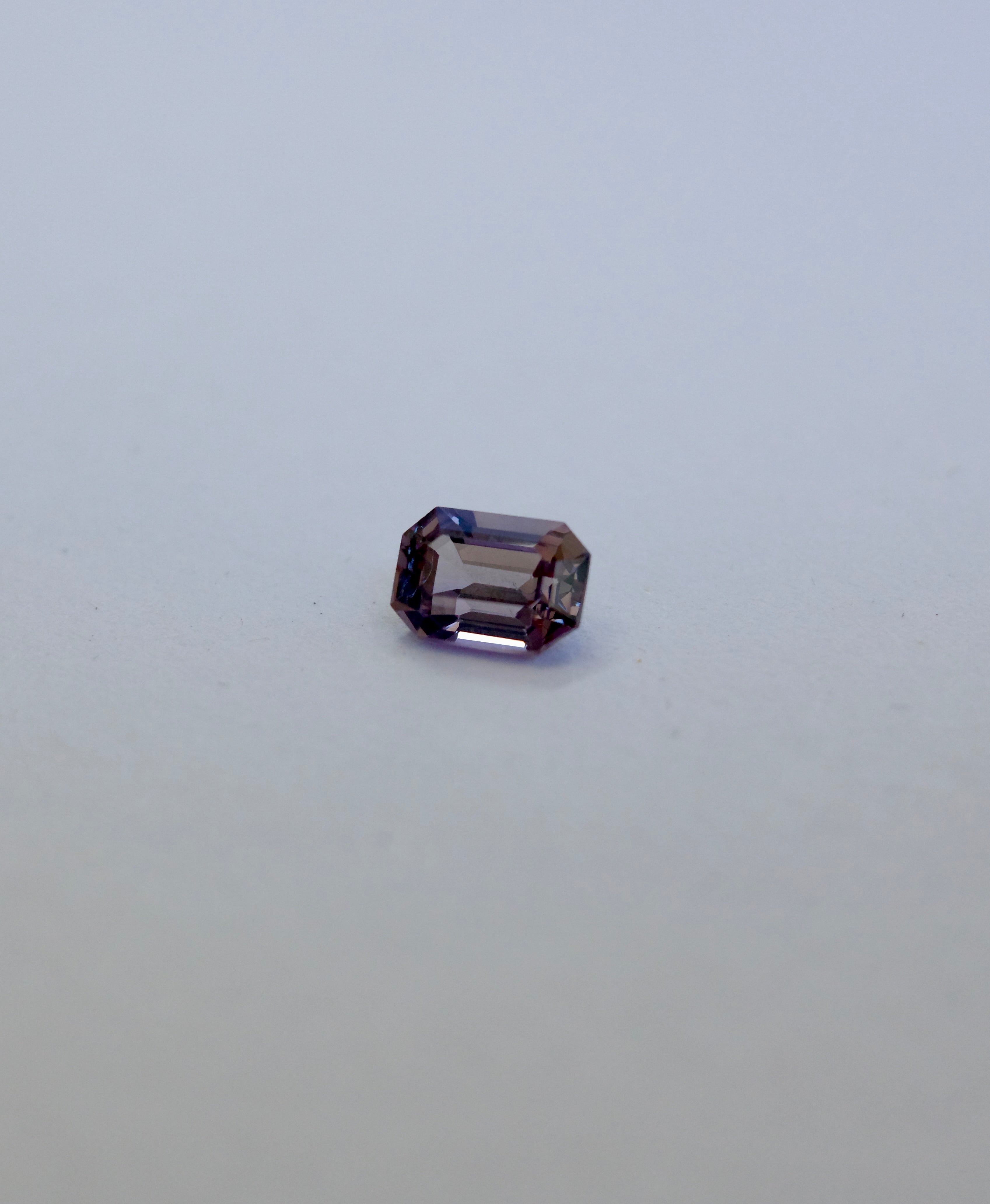 A loose purple emerald cut Spinel